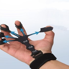 Resim VISNFA 5 Parmak Bilek Çekme Eğitmeni - Ayarlanabilir Direnç 9.98KG-78.02KG, Ergonomik El Kavrama Güçlendirici Fitness Antrenmanı için, Kas Tonlama ve Rehabilitasyon, Gri/Siyah, Rehabilitasyon Egzersiz Aracı | Taşınabilir Cihaz | Esnek Kayış Tasarımı, Tutuş Gücü Eğitim Aleti 