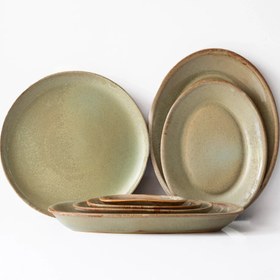 Resim Çekirdek Aile Kayıklı Kahvaltı Takımı - Müdavim Yeşil 