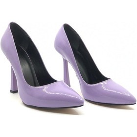 Resim Feles Kalem Topuklu Kadın Stiletto Ayakkabı Lila 