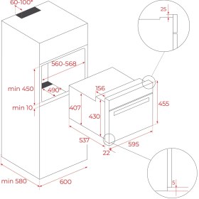 Resim Teka MLC 844 Ankastre Multifonksiyonel Mikrodalgalı Turbo Kompakt Fırın Siyah Cam 45 lt 40584400 