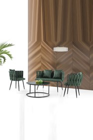 Resim MAD Home Yeşil Siyah Kaplama Teras Balkon Çay Seti MBSCAY02 