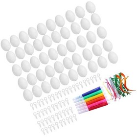 Resim Çocuklar İçin Dekoratif 50 Parçalı Boyasız Paskalya Yumurtaları Seti 