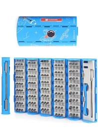 Resim 128 Parça Mıknatıslı Esnek Başlıklı Tornavida Seti, Saat, Gözlük, 