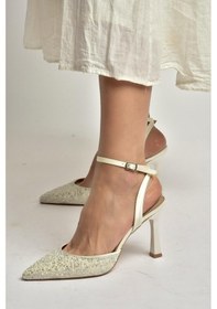 Resim Fox Shoes U676417604 Ten Kumaş İnce Topuklu Kadın Abiye Ayakkabı Ten 