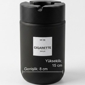 Resim Qlüx Kokusuz Araç Ve Masa Üstü Küllük - 660 Cc Büyük Boy Siyah Kül Tablası 