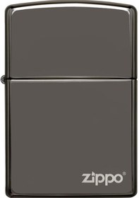 Resim Zippo Ice Black Çakmak Logolu Parlak 