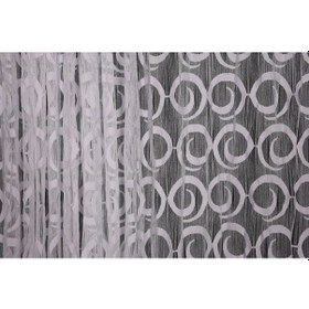 Resim Vakko Model Beyaz Renk İp Perde Hazır Düğmeleri Dikilmiş İp Perde 300 270 Cm Beyaz 