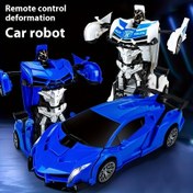 Resim Mesiondy Dönüştürülebilir Robot RC Araba Oyuncak Çocuklar İçin - Uzaktan Kumandalı, 2.4Ghz Yarış Arabası Tek-Düğme Deformasyon & 360° Kayma ile, Mavi & Beyaz Robot Arabalar, AA Pil Gücünde, Erkek ve Kız Çocukları için Mükemmel Hediye, Etkileşimli Oyuncağı 
