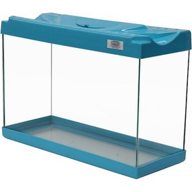 Resim Kanki Pet KP3018 Renkli Kapak Mini Akvaryum Turkuaz 30 CM 