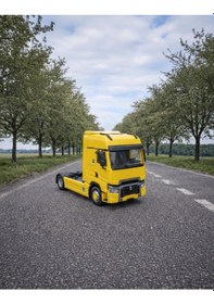 Resim Işıklı Sesli Pilli Metal Çek Bırak Renault Tır - Js1125s Sarı Sarı 