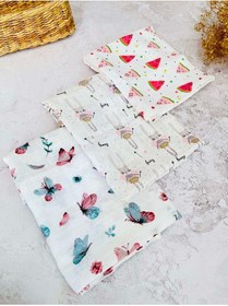 Resim JUNİPERUS 3 Adet Çok Amaçlı Müslin Bezi Örtü Battaniye %100 Pamuk Oeko-teks Sertifikalı 80x80 Cm 