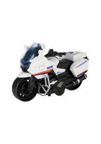 Resim Polis Motorsikleti Sürtünmeli Hareketli Gidonlu Oyuncak Motor Çok Renkli 