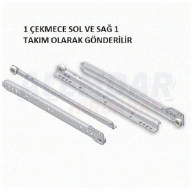 Resim 25 Cm-30 Cm-35 Cm-40 Cm-45 Cm-50 Cm Mobilya Çekmece Rayı... Gümüş 