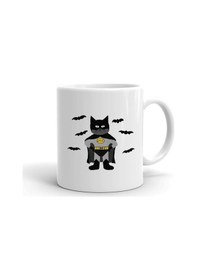 Resim Batcat Baskılı Seramik Beyaz Kupa 