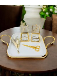 Resim Endless Porselen Nişan Tepsisi Gold Gold 