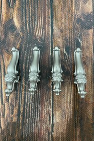 Resim Çt Çeyizci Tekstil Plastik Küçük Ayak Gümüş Renk 4 Adet 