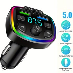 Resim Beimingsi Araba BT Kiti, araba MP3 çalar, Çift Tip C USB hızlı şarj, çift USB araç şarj cihazı, eller serbest araba kiti, kablosuz FM verici, FM modülatörü 