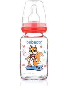 Resim Bebedor B-30302 Desenli Cam Biberon 125 ML Kırmızı 