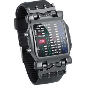 Resim Yingfu Led Sulu Işıklı İkili Saat - Siyah, Modern Tasarım Siyah 