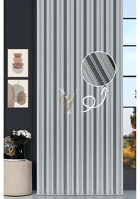 Resim Simli Çift Makarna Tül Perde 2201 V-altın Altın 