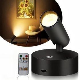 Resim 1 Çok Fonksiyonlu Kablosuz Spot Işık, 3 Renk Modu, Ayarlanabilir Parlaklık ve Şarj Edilebilir 2000mAh Pil ile - İç Dekorasyon, Bitki ve Sanat Eserleri için Mükemmel - Kolay Kurulum, Dokunmatik Kontrol, Beyaz ve Siyah, USB Arayüzü, USB Aydınlatma Donanımı, Bilgisayar Aksesuarları ve Çevre Birimleri 
