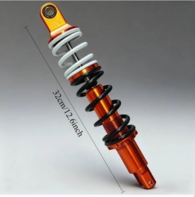 Resim Besthome1 Çift Yaylı 12.6 İnç Turuncu Motosiklet Amortisörü - Ayarlanabilir, Sağlam Metal Yapı 