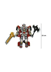 Resim Kırmızı Vardem Işıklı Ve Sesli Dönüşen Robot - 22 Cm Vintage Klasik Model Araba Savaşçı Figür Çok Renkli 