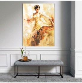 Resim Dans Büyük Boy El Yapımı Yağlı Boya Tablo 85x115cm 