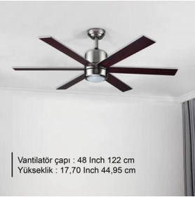 Resim Rubenis RUBENİS RBT486 BRW AYDINLATMALI TAVAN VANTİLATÖRÜ 