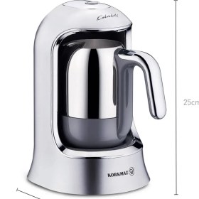 Resim Korkmaz Bol Köpüklü Taşma Emniyetli Şık Tasarım Türk Kahve Makinesi Inox - Krom Kahvekolik A860-13 