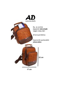 Resim Adelina Bags Kahverengi Crazy Deri El Ve Omuz Çanta Günlük Seyahat Çanta Açık Kahverengi 