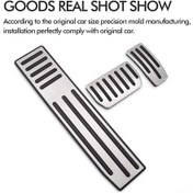 Resim Skycity Tesla Model X/s İçin 3'lü Metal+lastik Fren-gaz-dinlenme Pedal Kapağı, Kaymazsız, Delme Yok, Kolay Kurulum 