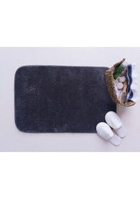 Resim Puffy Yumuşak Banyo Paspas 40 X 60 Kaymaz Ekstra Yumuşak Antrasit Beyaz 