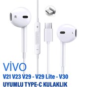 Resim Vivo V21 V23 V29 Vivo V29 Lite Vivo V30 Kulaklık Type-C Mikrofonlu Kulaklık 