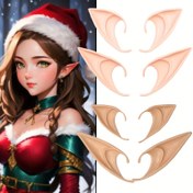 Resim 1 çift Cosplay Peri Yapay Elf Kulak Anime Partisi Kostüm Maskeli Balo Aksesuarları için Halloween Noel Partisi için 