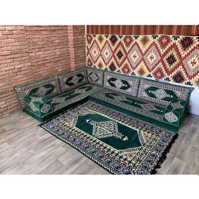 Resim Coton Şark Köşesi Saraylı Desen Minder Takımı 10 Parça 