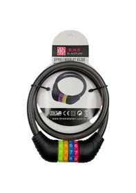 Resim Fixonic B.h.d Bhd00578 80cm 12mm Şifreli Bisiklet Kilidi Pvc Kaplı Çelik Halat Siyah 