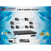 Resim 8'li 4 MP Ip Güvenlik Kamerası 