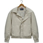 Resim Krem Oversize Bomber Deri Ceket Krem 