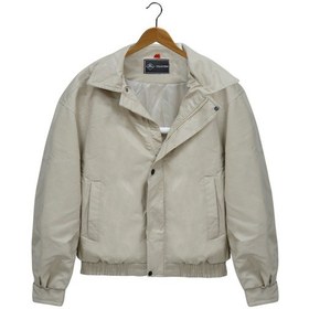 Resim Krem Oversize Bomber Deri Ceket Krem 