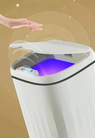 Resim MELFSHOP Akıllı Teknolojik Sensörlü Çöp Kovası Işık Antibakteriyel Koku Geçirmez Ofis Banyo Mutfak 20l Uv 