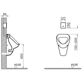 Resim 311-2911 Vitra Sıva Altı Fotoselli Pisuvar Yıkama Seti, Elektrikli, Mat Krom 