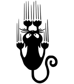 Resim Kayan Kedi Sticker 10 X 20 Cm 