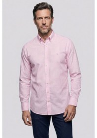 Resim Bisse Pembe Regular Fit Pamuk Cepsiz Uzun Yaka Gömlek Gmeks261065 C29 