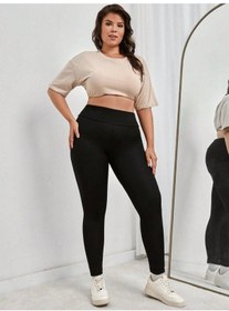 Resim Reka Moda Kadın Yüksek Bel Dalgıç Spor Tayt Siyah 