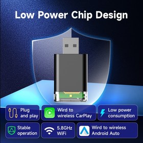 Resim Yeni Kablosuz CarPlay Android Araba Adaptörü Kablosuz 2'si 1 Arada Mini AI Kutusu for AUDI, for Toyota, for Volkswagen, for Peugeot için Uygun Tak ve Çalıştır, Pil Olmadan 