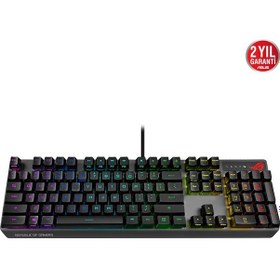 Resim Asus Rog Strix Scope Rx Aura Sync Mekanik Mavi Switch RGB Kablolu Klavye 