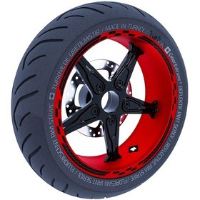 Resim Moto GP Yarış Bayraklı Siyah Karbon Fiber Dokulu Jant Şeridi Sticker Çınar Extreme 