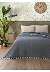 Resim Battaniye Pamuk Miren 180x200 Cm Lacivert 