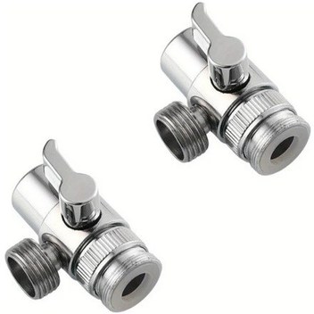 Willowhaven 2 Adet Gümüş Rengi 3 Yollu Musluk Çevirici, Pirinç Su Kontrol Vana